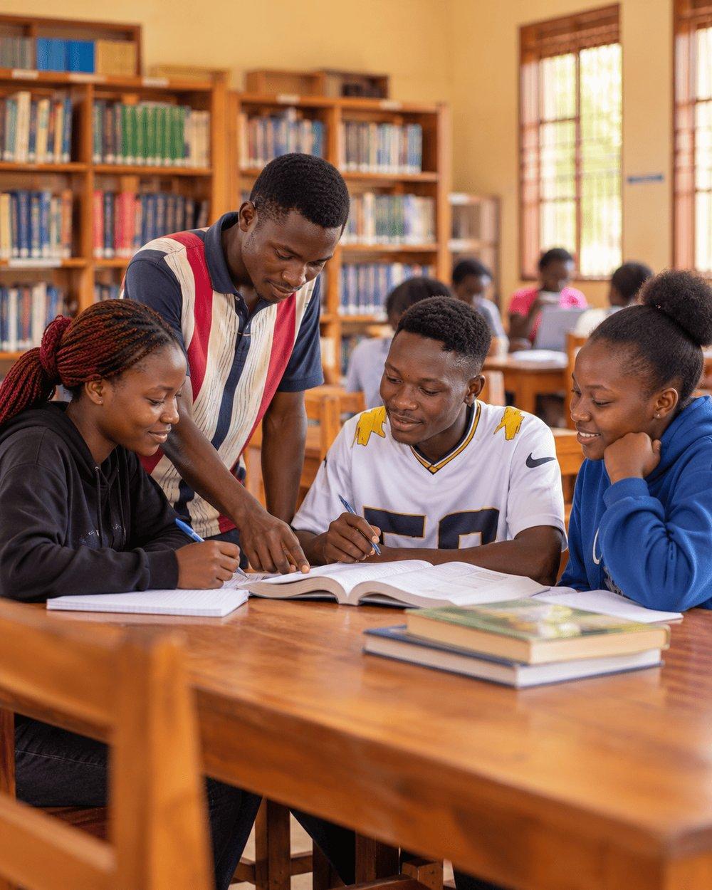 AICM Vocational Training Institute students studying together